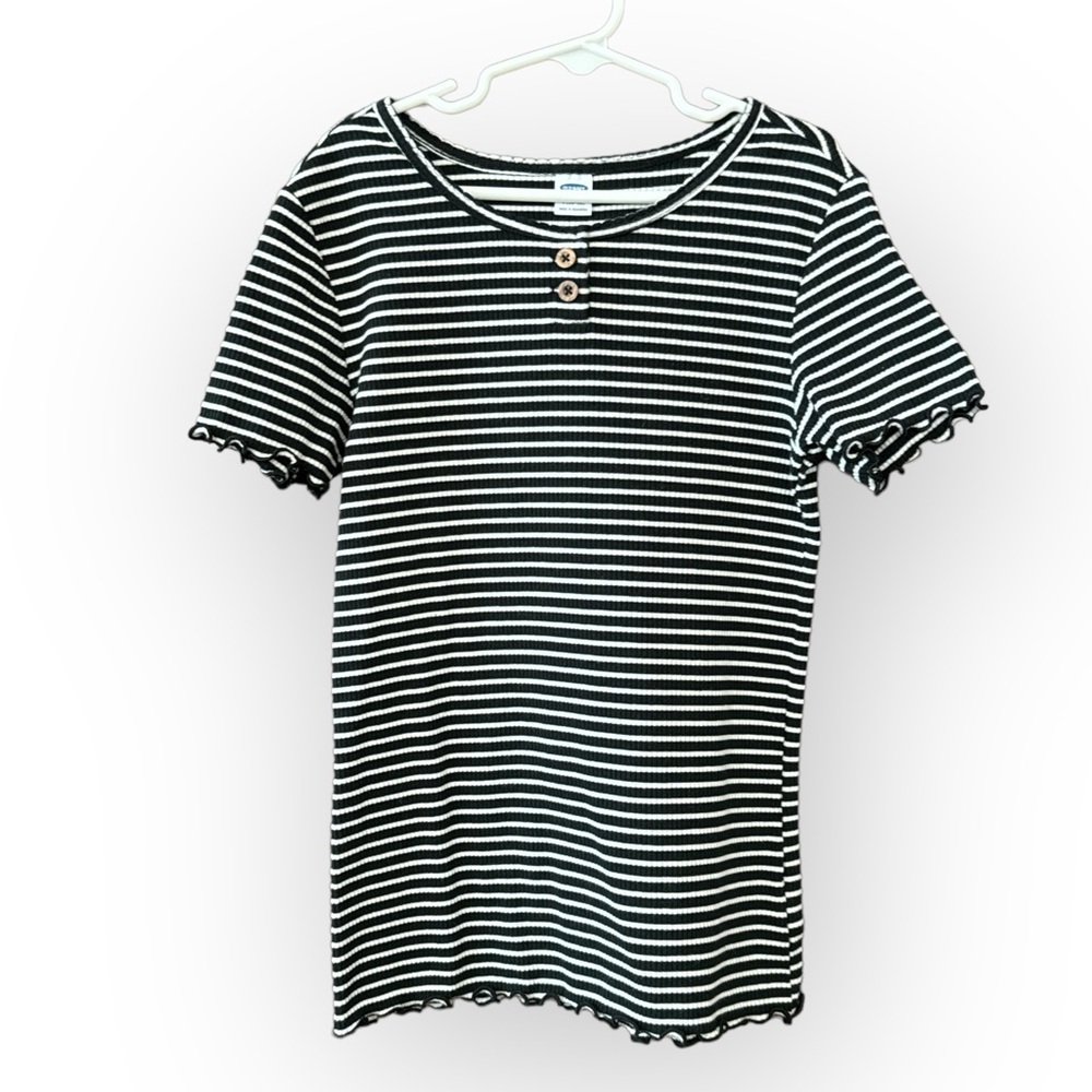 OLD NAVY Girls' Short-Sleeve Striped Tee - Size L (10-12)